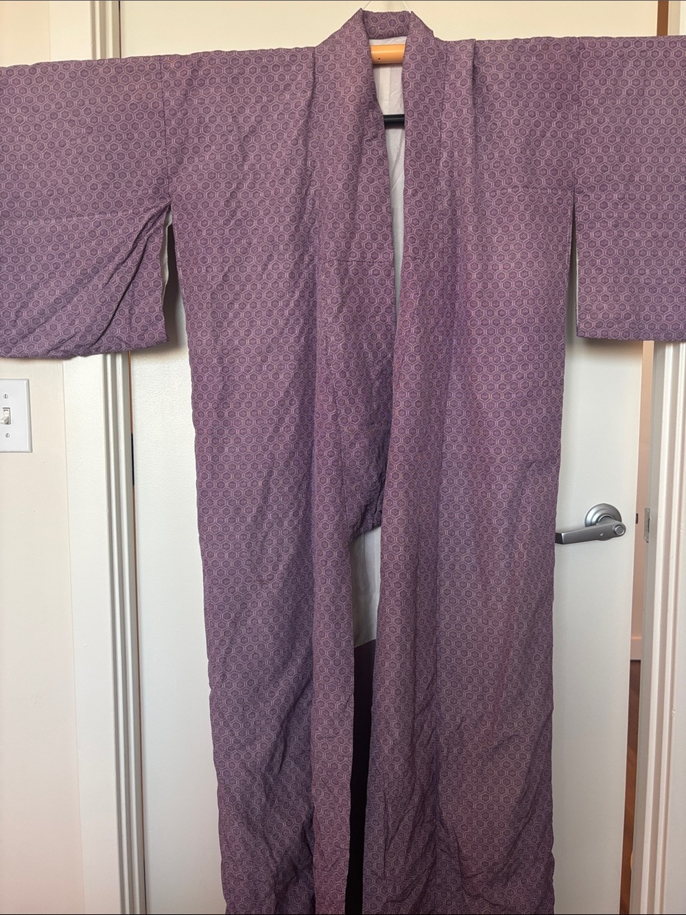 Purple Silk Edo Komon Kimono